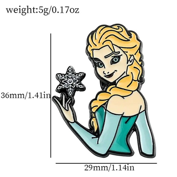 Elsa Enamel Pin Disney Frozen Movie Fan Gift Dark Magic Ice Princess Brooch - Picture 5 of 7